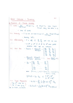 Vector Calculus Summary Studentvip