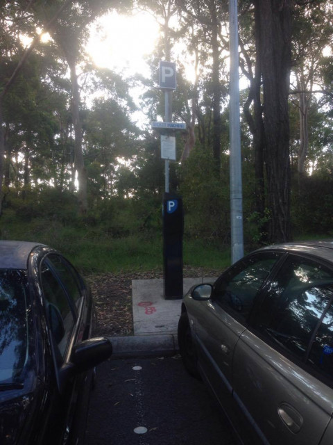 a pay station, outside the Psychology building