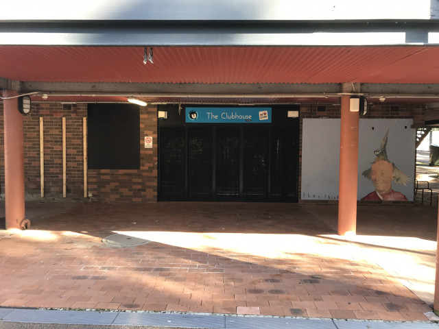 Alternate entrance in the back grassed area