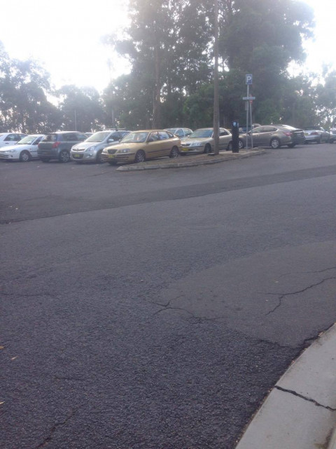 as you enter the carpark
