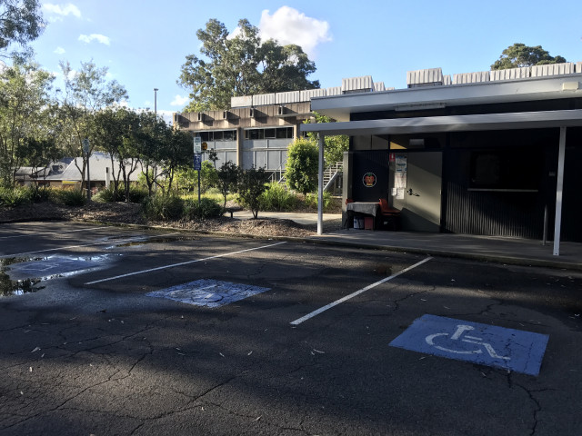 Disabled parking behind University House