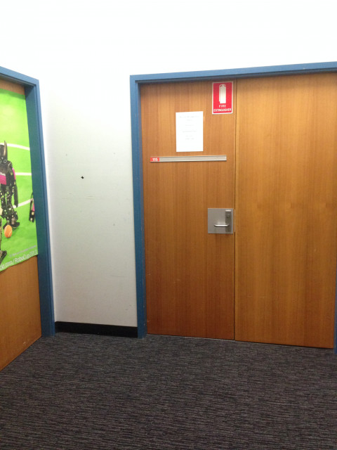 Door on the far wall