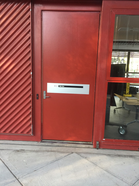External entrance opposite BSC126 (Red Square)