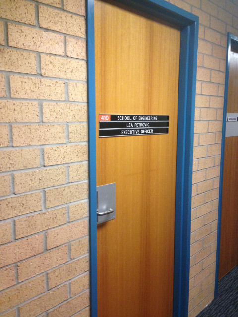 Fourth door on your left