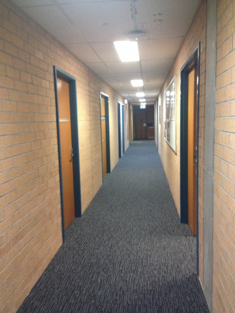 Halfway down the corridor...