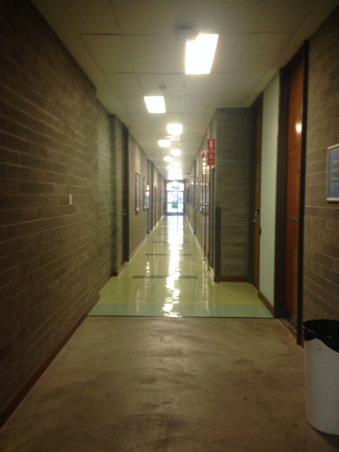 Head straight along the corridor