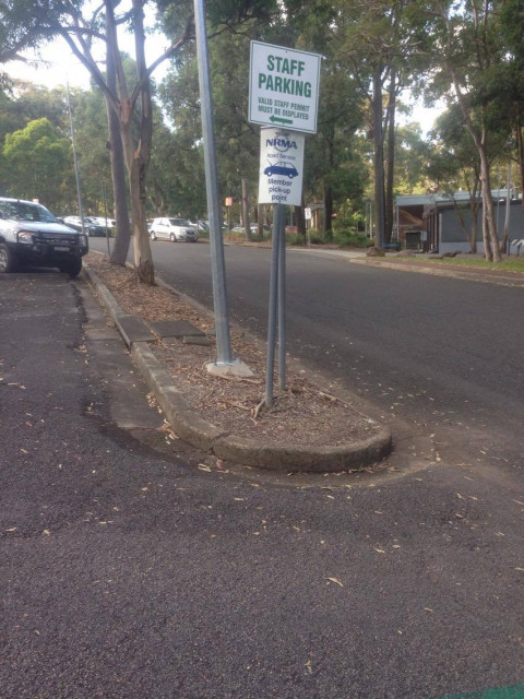 Just next to staff parking