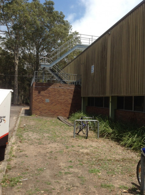 Stairway access to both levels