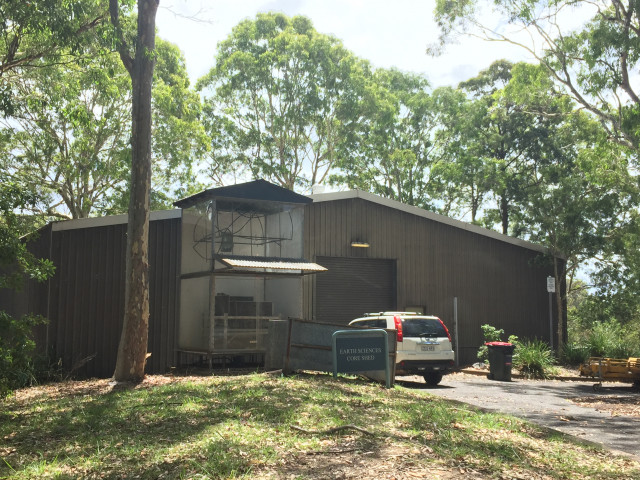 The Earth Sciences Core Shed is located behind the Great Hall next to the disability parking.