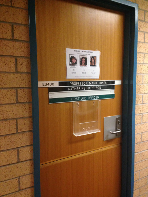 Third door on your left