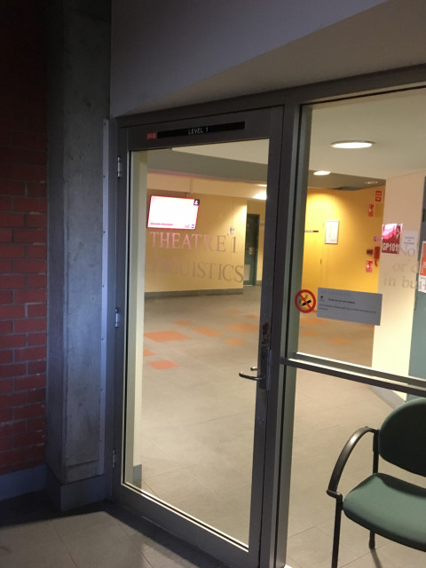 Through here directly across to those doors.