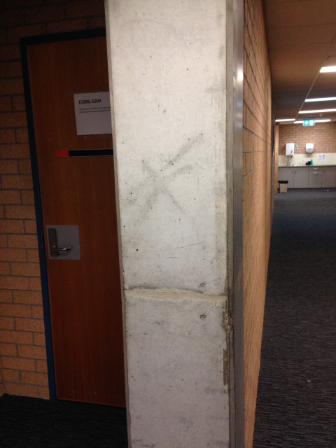 Tucked into the corner on your right