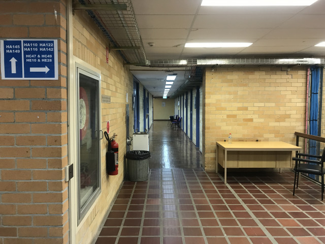 View of corridor from Huxley end