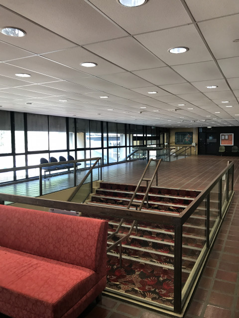 View of hunter building entrance from door